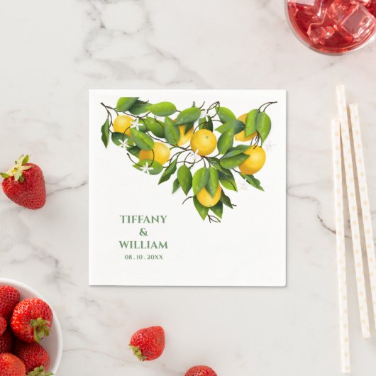 Lemon Citrus Frucht Cocktail Party Napkins Serviette (Beispiel)