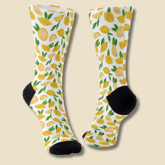 Lemon Citrus Fruchtmuster Socken