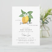 Lemon Citrus Fruit Summer Baby Dusche Einladung (Stehend Vorderseite)