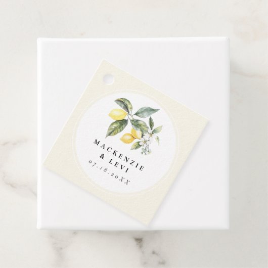 Lemon Citrus Garden Wedding Elegant Geschenkanhänger (Beispiel)