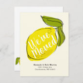 Lemon Citrus Gelbe Bewegung Ankündigung Postkarte (Vorne/Hinten)