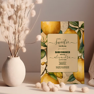 Lemon Citrus Gender Neutral Baby Dusche Einladung