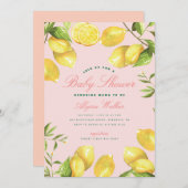Lemon Citrus Gender Neutral Baby Dusche Einladung (Vorne/Hinten)