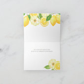 Lemon Citrus Gender Neutral Baby Dusche Vielen Dan Dankeskarte (Innenseite)