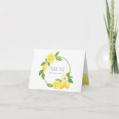 Lemon Citrus Gender Neutral Baby Dusche Vielen Dan Dankeskarte (Vorderseite)