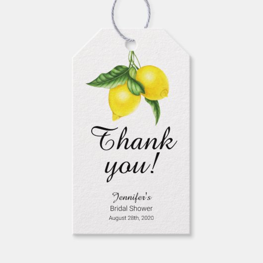 Lemon Citrus Gift Tags Geschenkanhänger (Vorderseite)