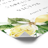 Lemon Citrus Greenery Floral Wedding Begrüßungszei Poster (Ecke)