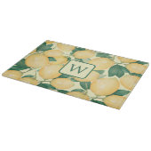 Lemon Citrus Greenery Mit Monogramm Schneidebrett (Ecke)