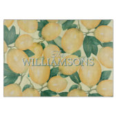Lemon Citrus Greenery Personalisiert Schneidebrett (Vorderseite)