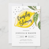 Lemon Citrus Greenery Sommer Paare Dusche Einladung (Vorderseite)
