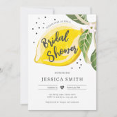 Lemon Citrus Greenery Summer Brautparty Einladung (Vorderseite)