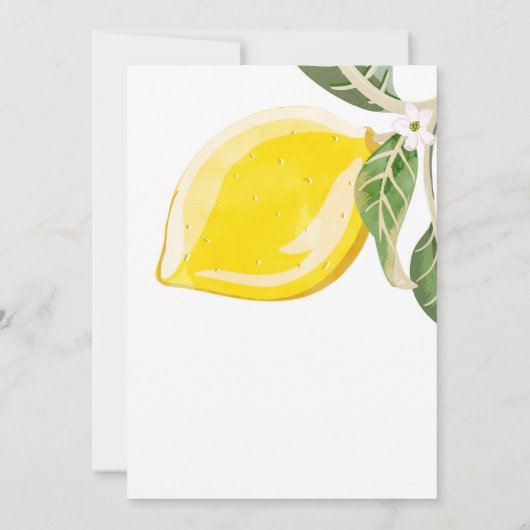 Lemon Citrus Greenery Summer Brautparty Einladung (Rückseite)