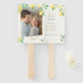 Lemon Citrus Greenery Wedding Ceremony Fan Program Fächer (Vorne und Hinten)