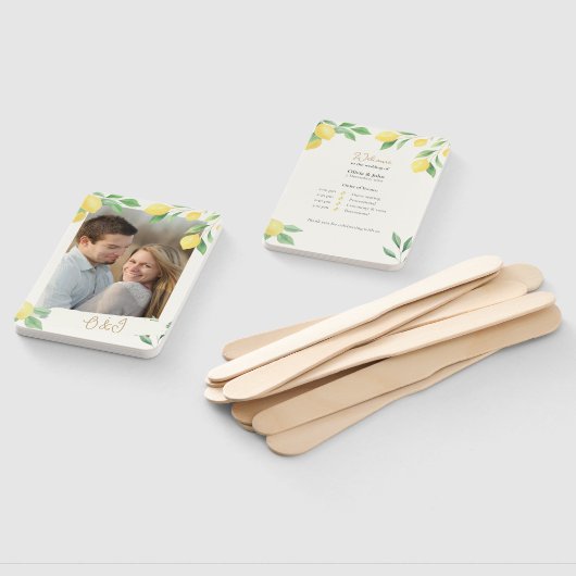 Lemon Citrus Greenery Wedding Ceremony Fan Program Fächer (Non-assembled)