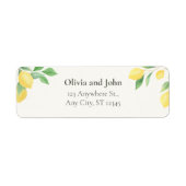 Lemon Citrus Greenery Wedding Return Address Label (Vorne)