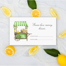 Lemon citrus - guess how many kisses bridal game begleitkarte