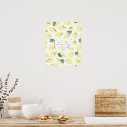 Lemon Citrus Guest Book Sign Poster (Küche)