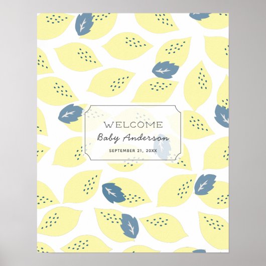 Lemon Citrus Guest Book Sign Poster (Vorne)