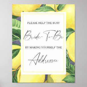 Lemon Citrus - Hilfe für die geschäftige Brautadre Poster