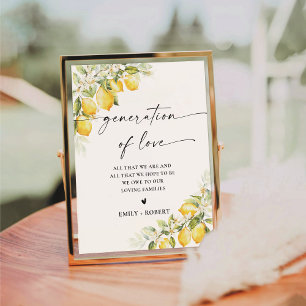 Lemon Citrus Hochzeit Generation der Liebe Zeichen Sockelschild