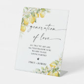 Lemon Citrus Hochzeit Generation der Liebe Zeichen Sockelschild (Vorderseite)