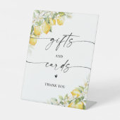 Lemon Citrus Hochzeitsgeschenke und Karten unterze Sockelschild (Vorderseite)