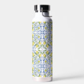 Lemon Citrus Italian Majolica Mediterranean Blue Trinkflasche (Links)