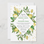 Lemon Citrus Italien Italien Elegant Moderne Hochz Einladung (Vorderseite)