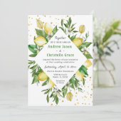 Lemon Citrus Italien Italien Elegant Moderne Hochz Einladung (Stehend Vorderseite)