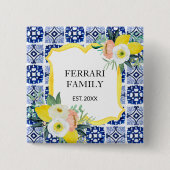 Lemon Citrus Italienisches Mittelmeer Fliesen Must Button (Vorderseite)