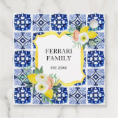 Lemon Citrus Italienisches Mittelmeer Fliesen Must Geschenkanhänger (Rückseite)