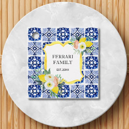 Lemon Citrus Italienisches Mittelmeer Fliesen Must Geschenkanhänger