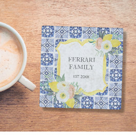 Lemon Citrus Italienisches Mittelmeer Fliesen Must Glasuntersetzer