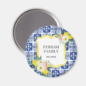 Lemon Citrus Italienisches Mittelmeer Fliesen Must Magnet (Vorderseite/Rückseite)