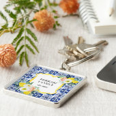 Lemon Citrus Italienisches Mittelmeer Fliesen Must Schlüsselanhänger (Seite)