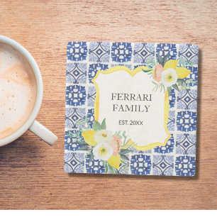 Lemon Citrus Italienisches Mittelmeer Fliesen Must Steinuntersetzer