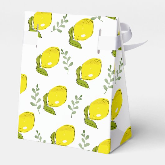 Lemon Citrus Leaf Muster Baby Dusche Geschenkboxen Geschenkschachtel (Rückseite)