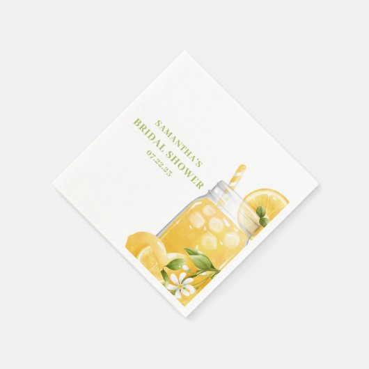 Lemon Citrus Lemonade Brautparty Serviette (Ecke)