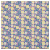 Lemon Citrus Lila Floral Stoff (Muster)