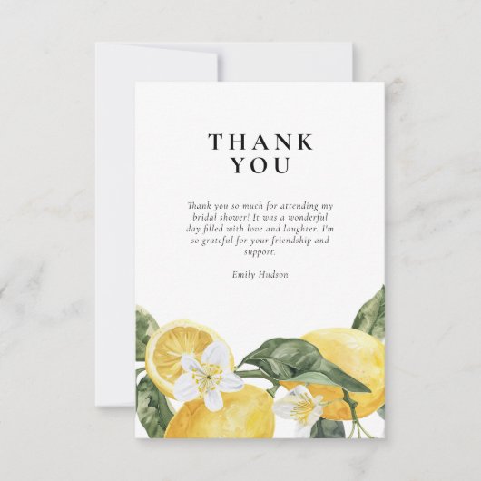 Lemon Citrus Main Squeeze Brautparty Dankeskarte (Vorderseite)