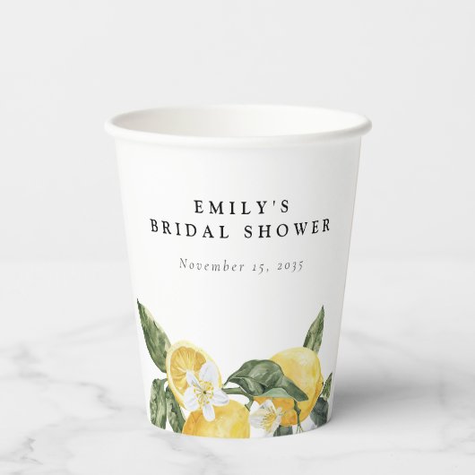 Lemon Citrus Main Squeeze Brautparty Pappbecher (Rückseite)