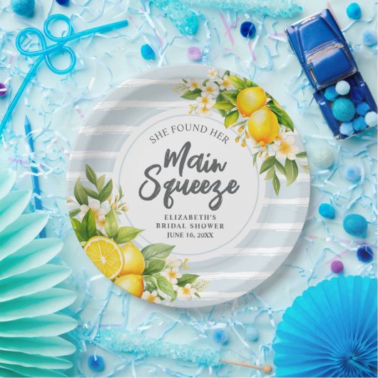 Lemon Citrus Main Squeeze Brautparty Pappteller (Party)