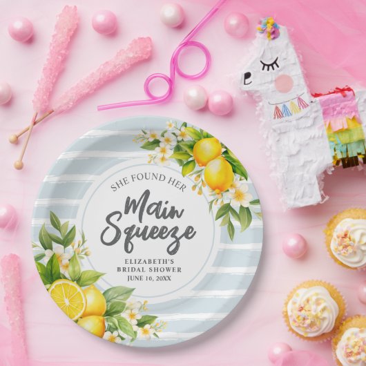 Lemon Citrus Main Squeeze Brautparty Pappteller (Party)