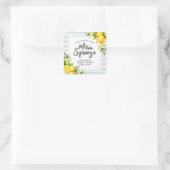 Lemon Citrus Main Squeeze Brautparty Quadratischer Aufkleber (Tasche)