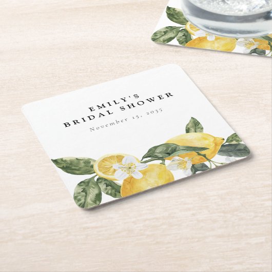 Lemon Citrus Main Squeeze Brautparty Rechteckiger Pappuntersetzer (angewinkelt)