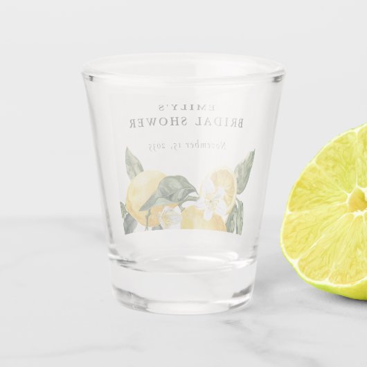 Lemon Citrus Main Squeeze Brautparty Schnapsglas (Rückseite)