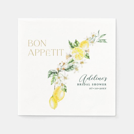 Lemon Citrus Main Squeeze Brautparty Serviette (Vorderseite)