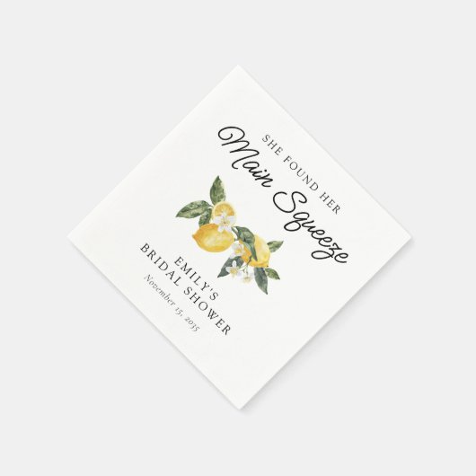 Lemon Citrus Main Squeeze Brautparty Serviette (Ecke)