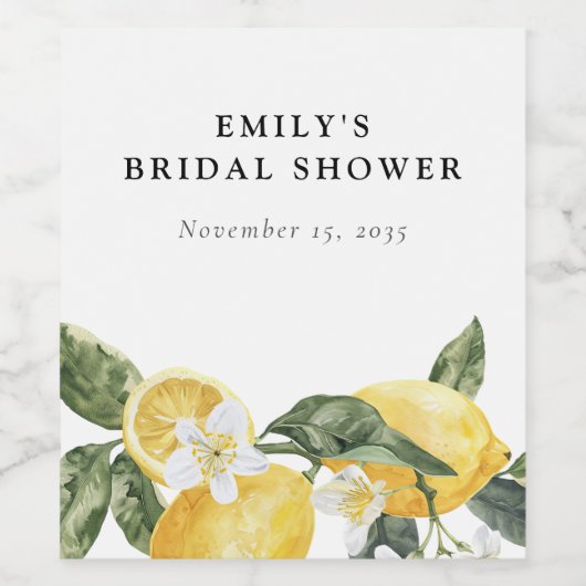 Lemon Citrus Main Squeeze Brautparty Weinetikett (Einzelnes Label)