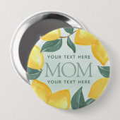 Lemon Citrus MAMA Baby Showknopf Button (Vorne & Hinten)